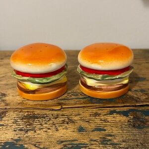 Burger Shaped Salt and Pepper Shakers